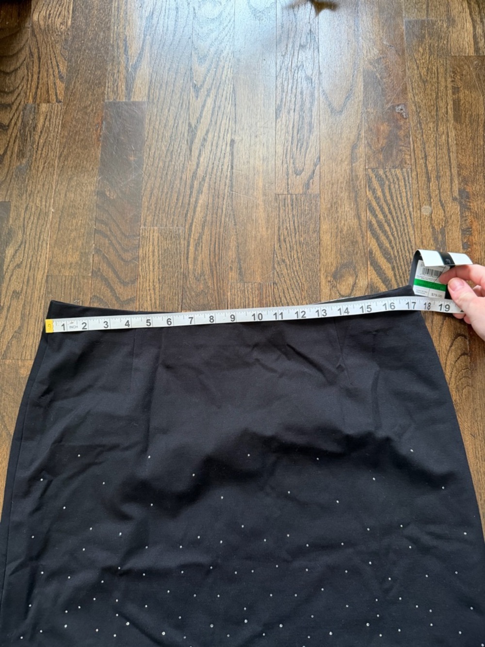 Nine West Black Pencil Skirt with Rhinestone Detail - Picture 4 of 9